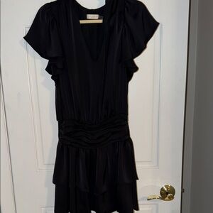 Ramy Brook Black Ruffled Mini Dress